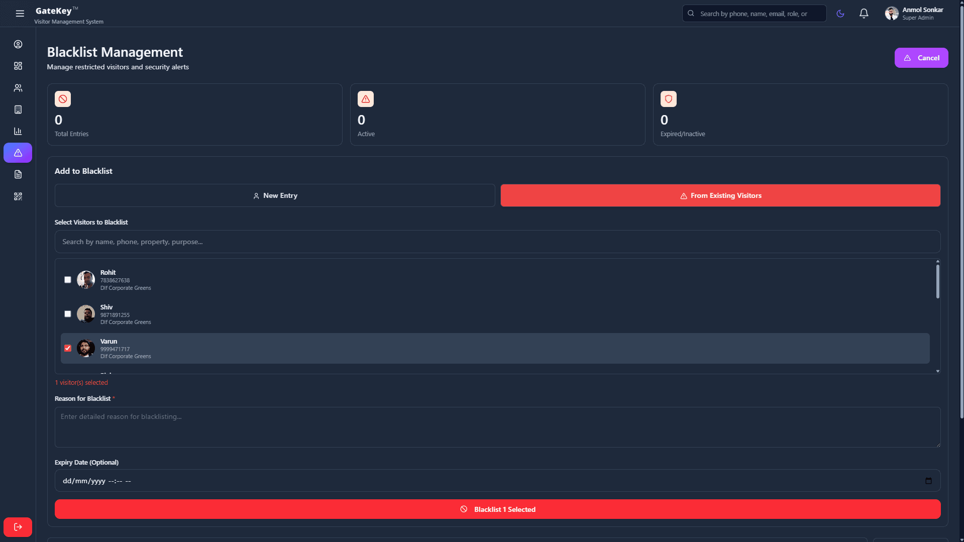 Blacklist & Security Controls